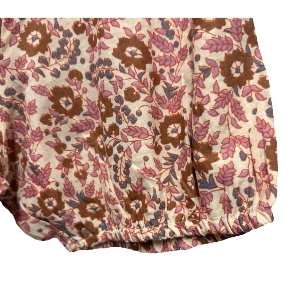 Faherty Women’s Orinda Floral Earth Peasant Sleeve Bohemian Maxi Sundress Medium - Picture 12 of 15